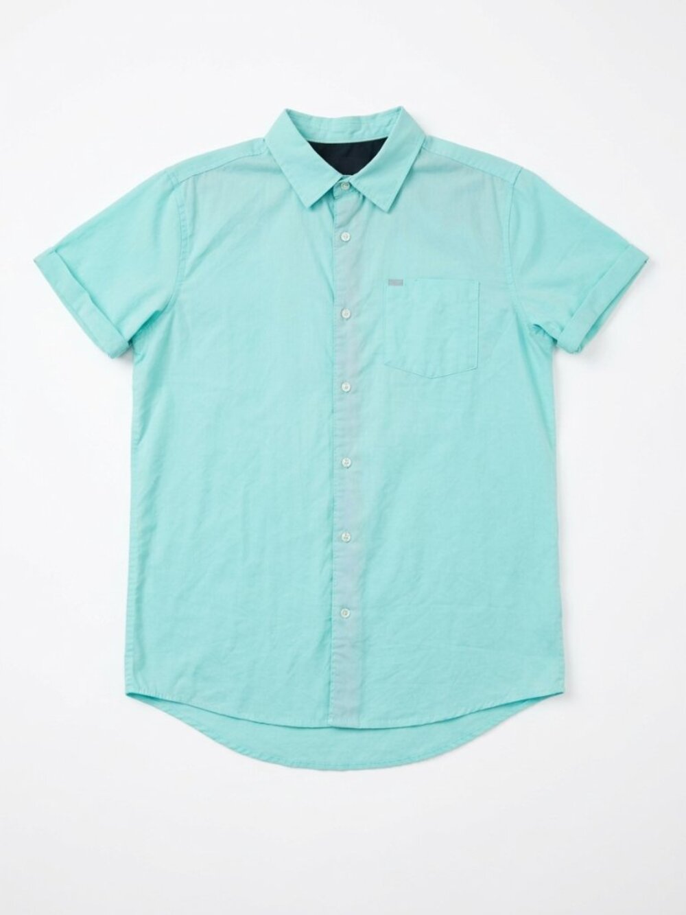 Hurley - Mint Green Short Sleeve Button-Up Shirt - Surf Casual - Small